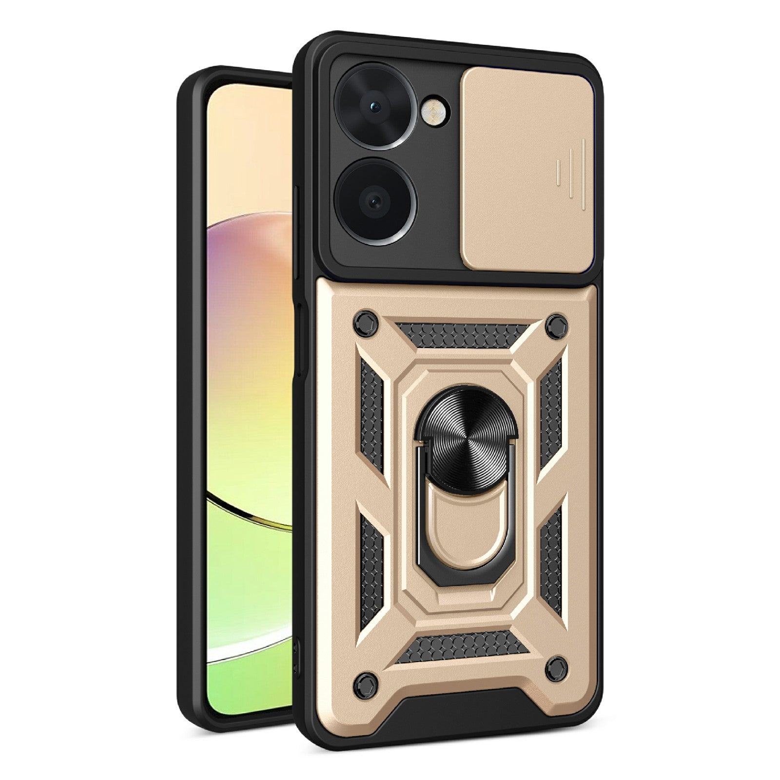 For Realme C33 2023 4G C33 4G Sliding Camera Design Phone Case PC TPU Kickstand Protective Cover For Realme C33 2023 4G C33 4G Sliding Camera Design Phone Case PC TPU Kickstand Protective Cover